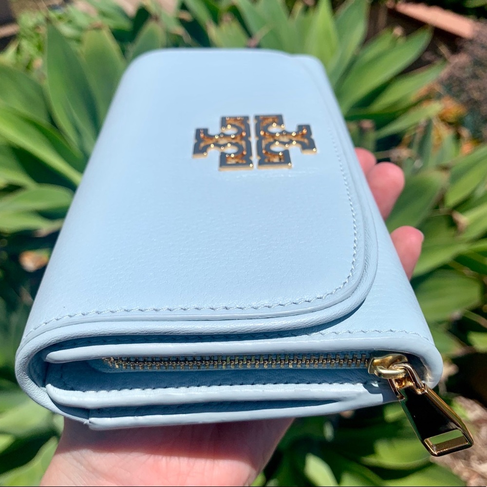 Tory Burch Britten Dup Leather Envelope Wallet - Picture 7 of 8